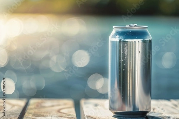 Fototapeta Pixel Perfect Image of a Beverage in an Aluminum Can Juice or Water Alcohol