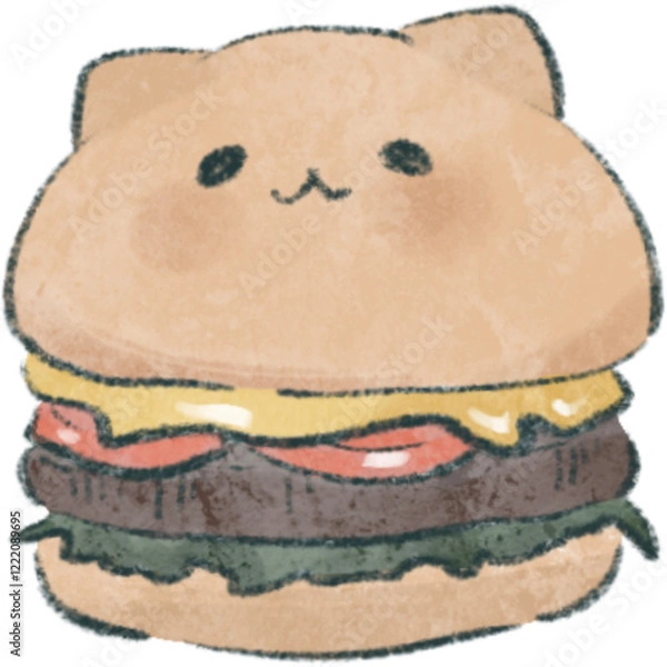 Obraz cute cat burger