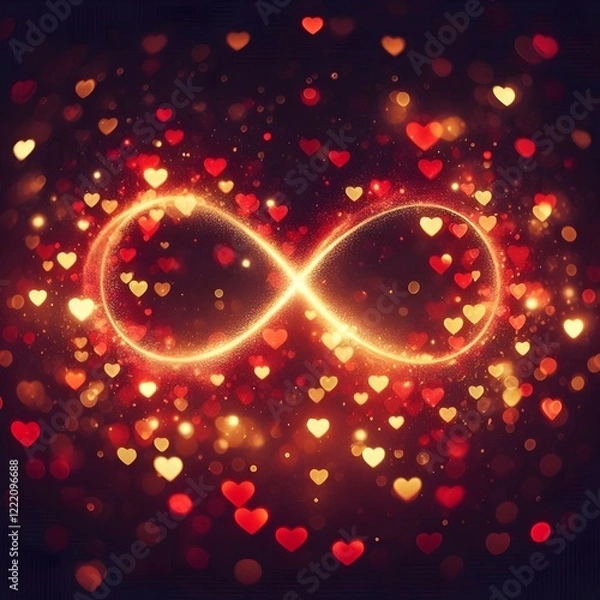 Fototapeta Magical bokeh of eternal love and warmth.