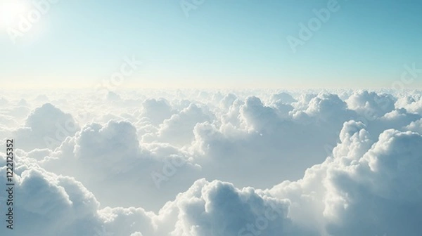 Fototapeta Light sky blue background with soft gradient transitions for a clean and airy appearance.