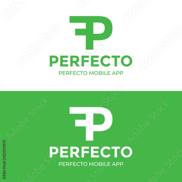 Obraz Creative P logo element, initial Letter P logo Icon, Initial Logo Template