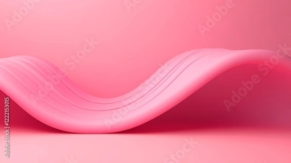 Fototapeta Smooth Pink Waves Flowing Across a Soft Pink Background with Minimalist Aesthetic Elements