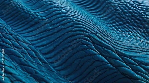 Obraz An abstract blue gradient with smooth, wave-like patterns blending turquoise, cobalt, and royal blue, creating depth and a dynamic sense of motion.
