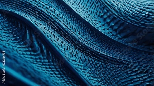 Obraz An abstract blue gradient with smooth, wave-like patterns blending turquoise, cobalt, and royal blue, creating depth and a dynamic sense of motion.