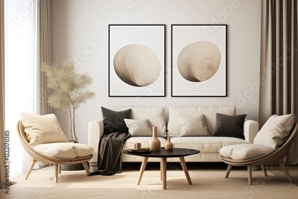 Fototapeta Photo of a Living Room room architecture furniture.