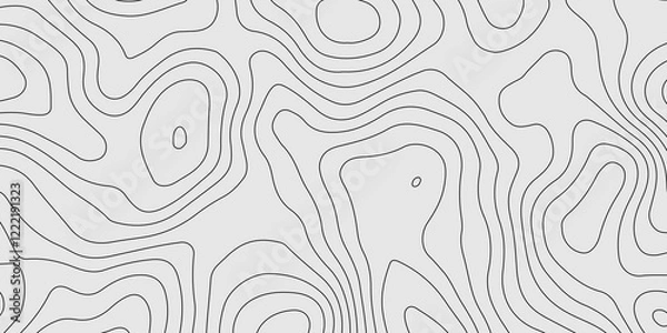 Fototapeta Abstract geometric map design featuring contours, topographic relief, and terrain lines for geographic and cartographic exploration background design.
