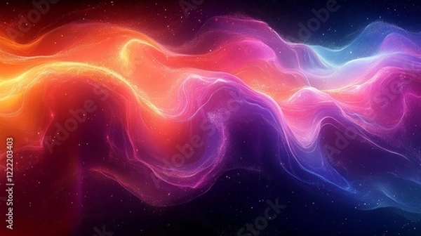 Fototapeta Neon Glowing Abstract Fluid Motion. Generative AI