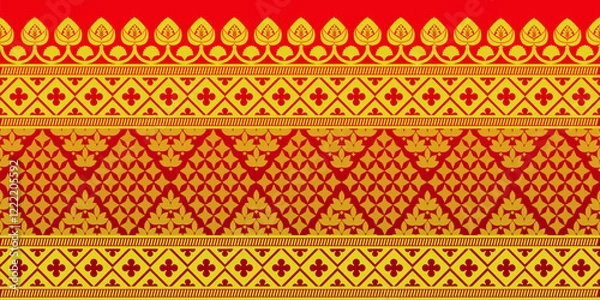 Fototapeta beautiful graphic saree design and this sari design is in Indian style which is for textile fashion industry and it can be used as wallpaper backdrop and website bg this style is originated in india 

