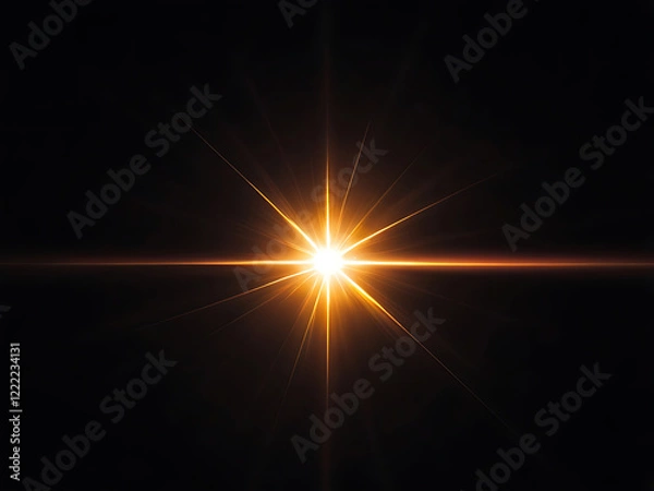 Obraz Flare light, effects sunlight, lens flare, light leaks, warm sun rays light effects, overlays or golden flare isolated on black background. effect, sunlight, ray, glow, bright, shine, sun. ai