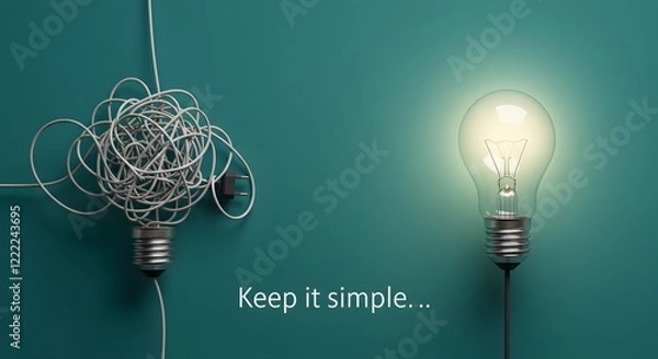 Fototapeta Keep it simple business concept for marketing, creativity, project management.
