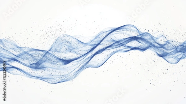 Fototapeta Wind, white smoke or cold air motion effect isolated on transparent background. Vector realistic illustration of abstract wind flows, dust flows or scratch lines
