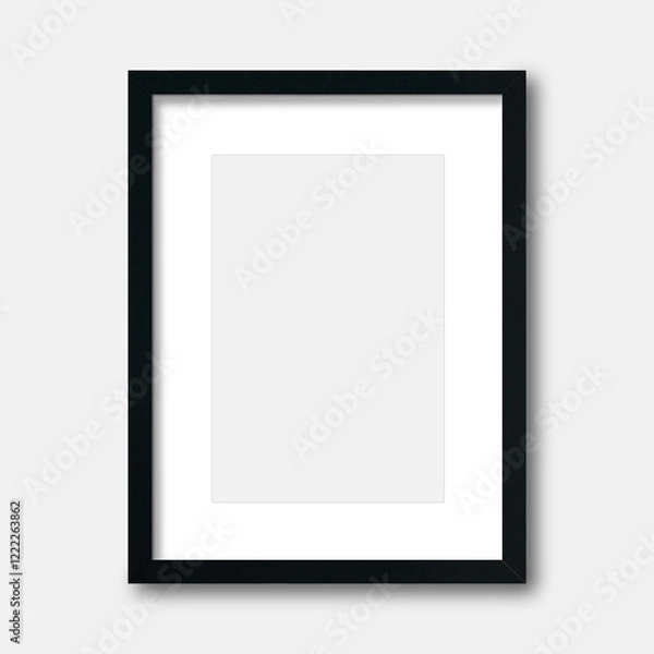 Obraz Black frame with white mat, Frame mockup