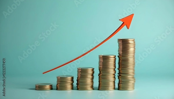 Fototapeta coins and graph