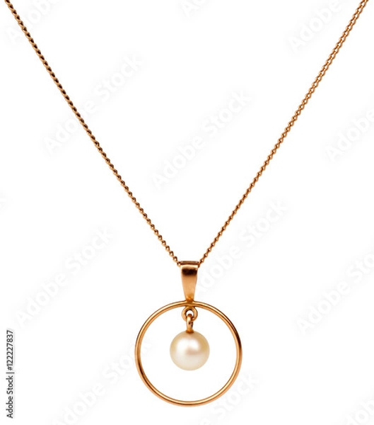 Obraz Gold chain over white