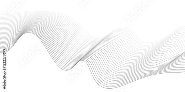 Fototapeta Abstract black wave lines pattern on white background.Abstract wave blend lines on transparent background.,black wave lines on white background. Vector Illustration,