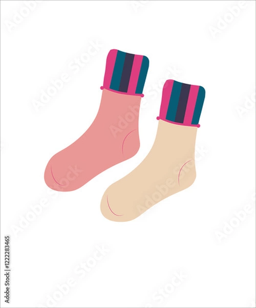 Fototapeta vector illustration of socks on a white background. stylish socks in a flat illustration