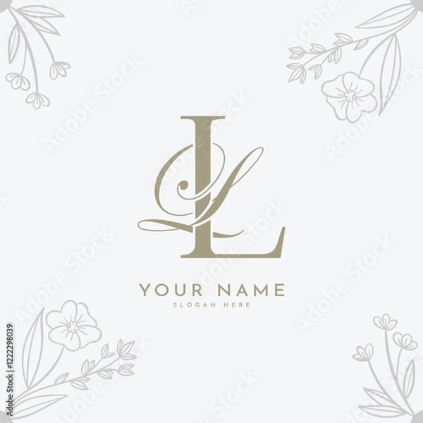 Obraz LL LL initial letter handwriting monogram logo.