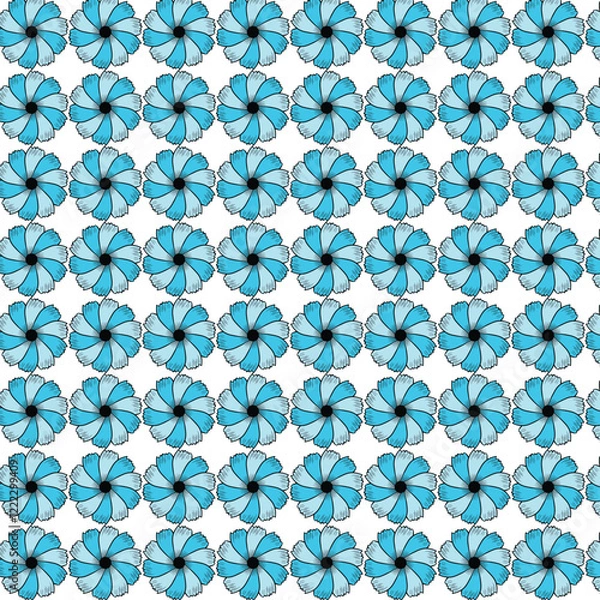 Obraz seamless pattern with blue flowers