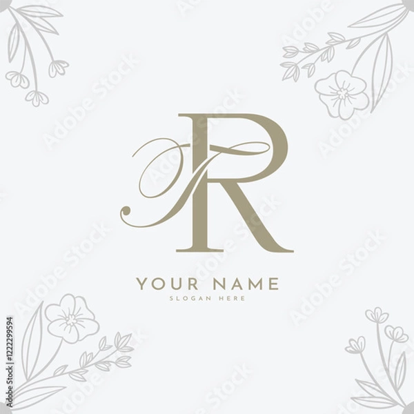 Obraz RT TR initial letter handwriting monogram logo.