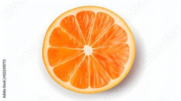 Fototapeta Closeup of a freshly cut juicy and vibrant orange slice isolated on a transparent background  The image showcases the natural beauty and nutritional value of this popular citrus fruit