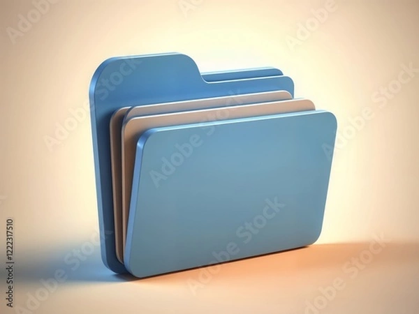 Fototapeta Blue folder with documents on a light background