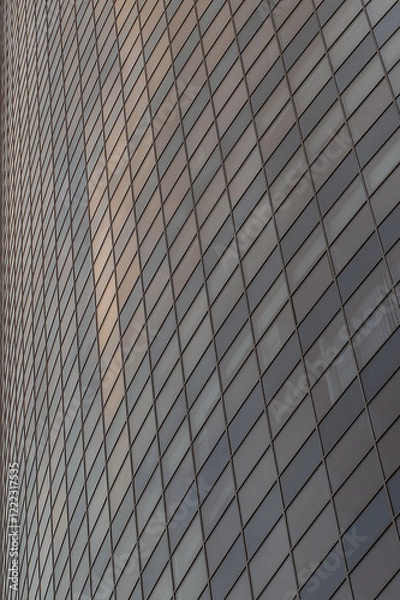 Obraz Abstract close-up of the glass facade of the Parus Business Center in Kyiv, Ukraine