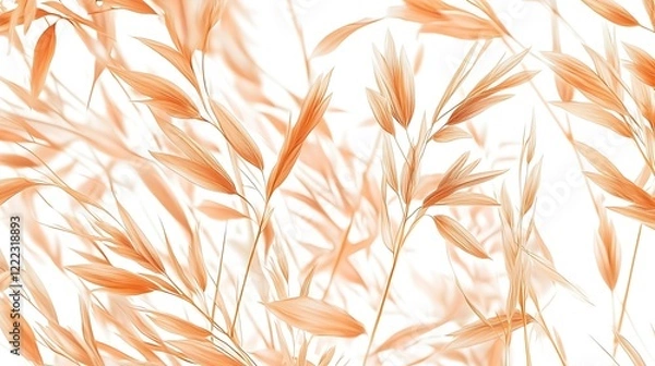 Fototapeta A close-up image showcasing a collection of vibrant orange and brown leaves scattered on the ground, evoking a sense of autumn's beauty and tranquility.