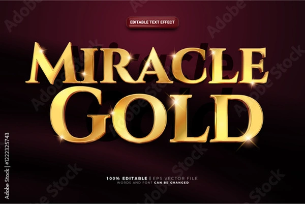 Fototapeta Miracle Sparkle Gold Editable Text Style Effect Template