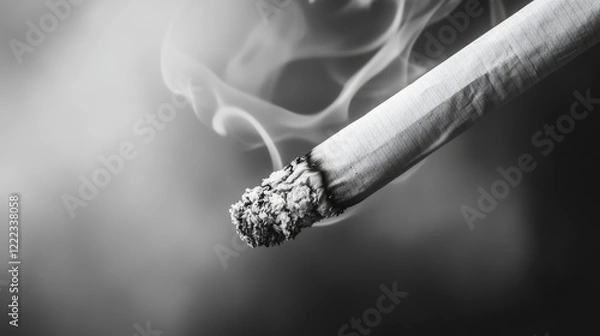 Fototapeta Abstract vector monochrome background with cigarette smoke