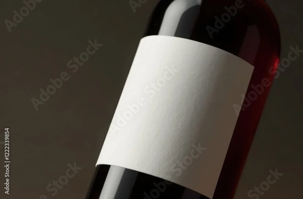 Fototapeta Close up of wine bottle with a blank label. mockup