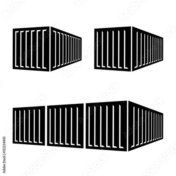 Obraz transportation cargo container black symbol vector