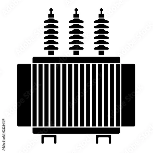 Obraz high voltage electrical transformer black symbol vector