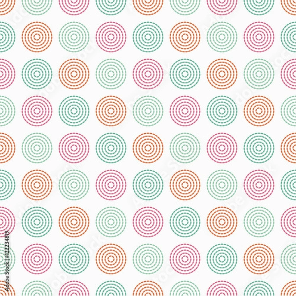 Fototapeta Seamless vector decorative background with dotted rings. Print. Cloth design, wallpaper.