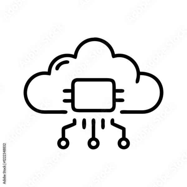 Fototapeta cloud storage icon, cloud computing concept