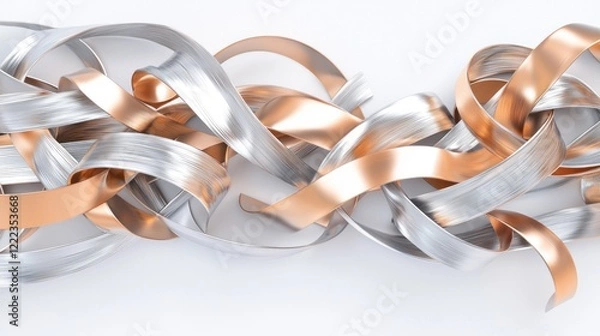Fototapeta Abstract Metallic Ribbons