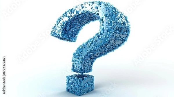 Fototapeta Blue Wall Inquiry is a vivid blue background with a large question mark that is perfect for arousing interest or stimulating thought. It also has plenty of room for more text or messages
