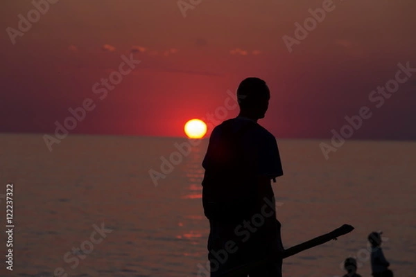 Obraz закат,тень,пляж