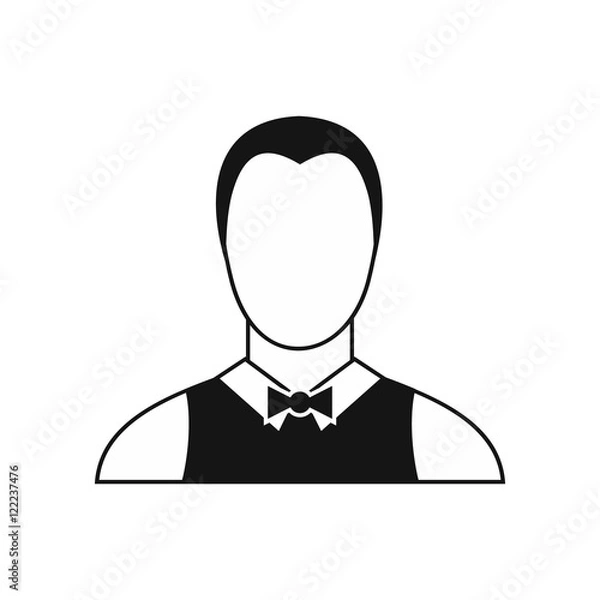 Fototapeta Waiter icon in simple style on a white background vector illustration