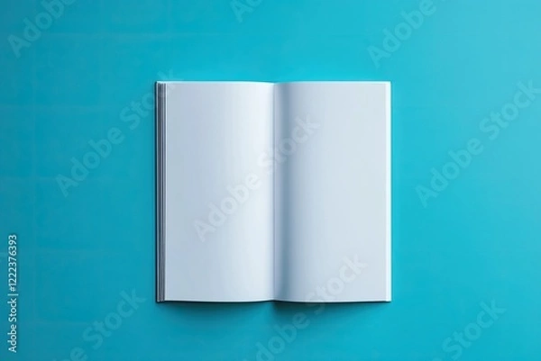 Fototapeta Flawless Picture of Blank White Thin Close Magazine , A6 Top View