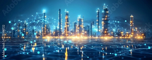 Obraz Smart Factory Network, Night