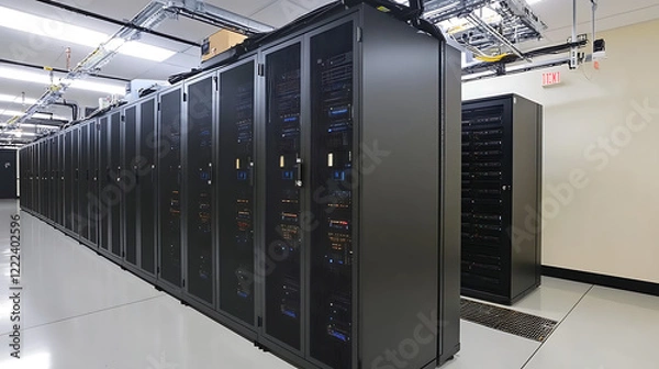 Fototapeta Datacenter, modern it technology server room