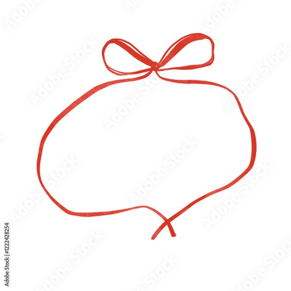 Fototapeta Red frame with bow