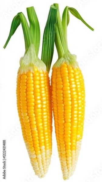 Fototapeta Close-up of Fresh Yellow Corn Cob.  A Vibrant and Nutritious Food Source. Perfect for a Healthy Meal.  Freshly Harvested, Ready to Eat.