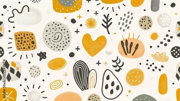 Obraz Abstract Mustard Yellow and Grey Pattern