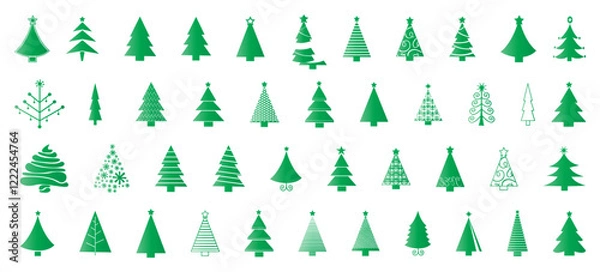 Obraz Xmas tree icon collection