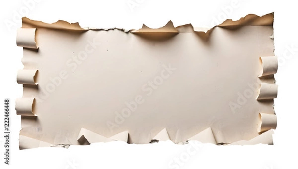 Fototapeta Jagged paper edges standing out on a white background