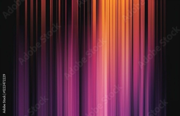 Obraz Vibrant streaks of purple, orange, and pink light with glowing particles in a dynamic gradient.