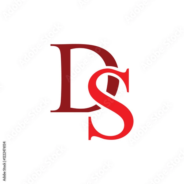Fototapeta 
DS or SD letter logo vector template.