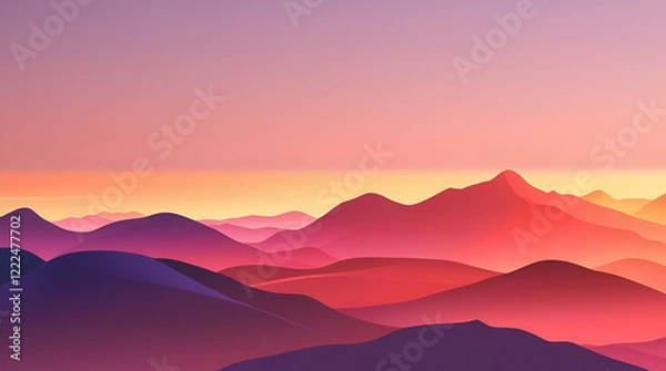 Fototapeta Tranquil Mountain Sunset with Smooth Gradients – Perfect for Nature Themes