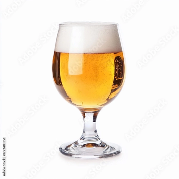 Obraz Craft beer served in a glass with frothy head